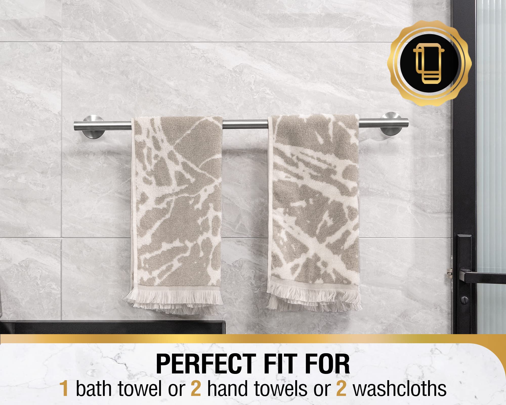 Hitslam Brushed Nickel 25.7 Inch Towel Bar For Bathroom, Sus304 Stainless Steel Bathroom Towel Rack Wall Mounted, Modern Home De